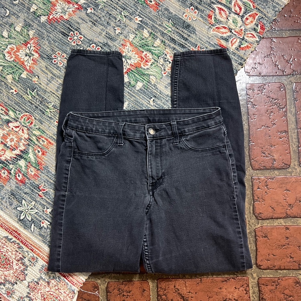 H&M &Denim skinny ankle black rescue jeans